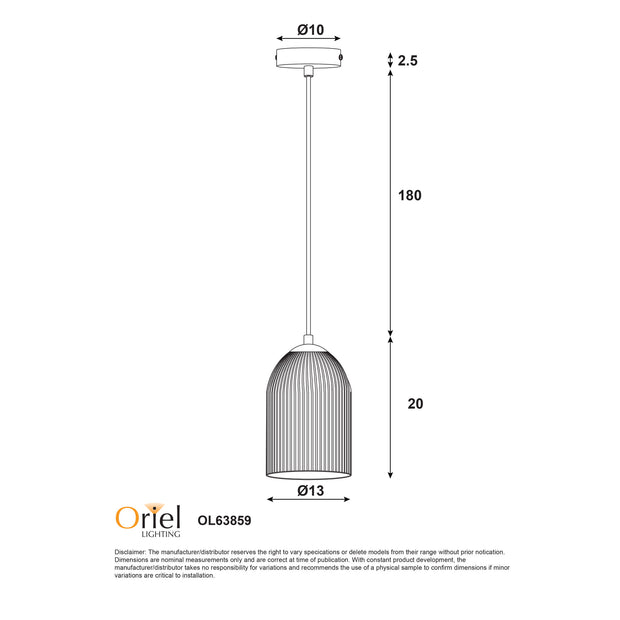 ARLEY White with Opal Matt Glass E27 Pendant
