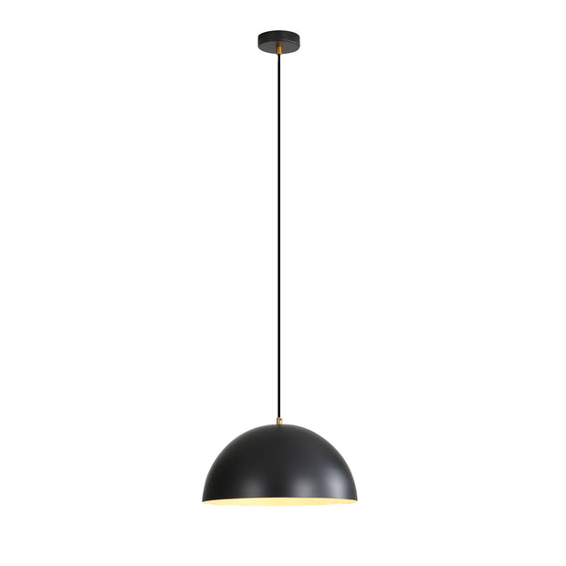 LEXI.35 Single Black Metal Dome 35cm E27 Pendant