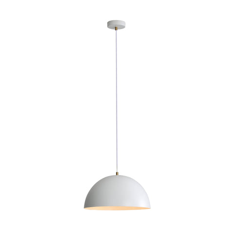 LEXI.35 Single White Metal Dome 35cm E27 Pendant