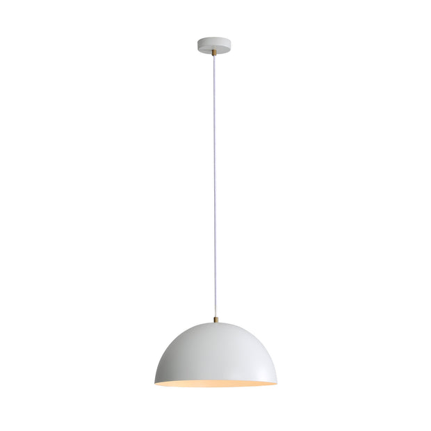LEXI.35 Single White Metal Dome 35cm E27 Pendant