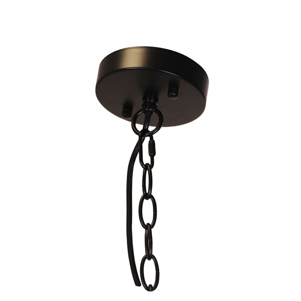 Rochester 5 Light E27 Black with Frost Glass Traditional Pendant