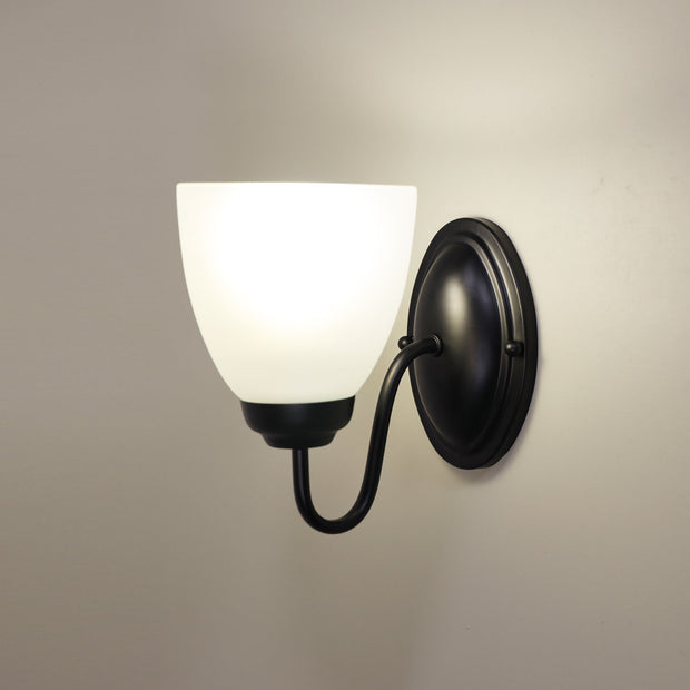 ROCHESTER Single E27 Black with Frost Glass Traditional Wall Light