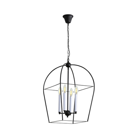 LANGDON 4 Light E14 Black Caged Pendant