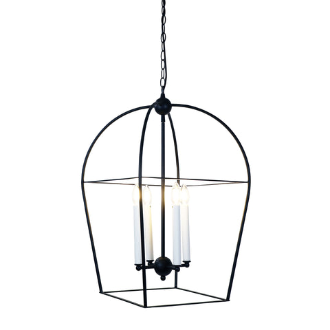 LANGDON 4 Light E14 Black Caged Pendant