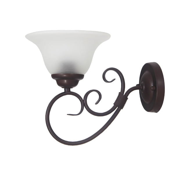 GASTON II 1 Single Bronze with Frost Glass Shade Traditional Wall Light