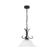 GASTON II Single Bronze with Frost Glass Shade Traditional Pendant