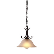 GASTON II Single Bronze with Frost Glass Shade Traditional Pendant