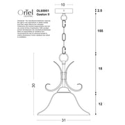 GASTON II Single Bronze with Frost Glass Shade Traditional Pendant