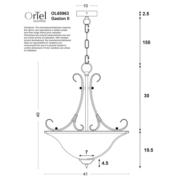 Gaston II 3lt Bronze Traditional Pendant
