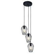 Olam 3 Light Cluster Pendant Black