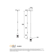 Parti Rod Suspension Brushed Chrome