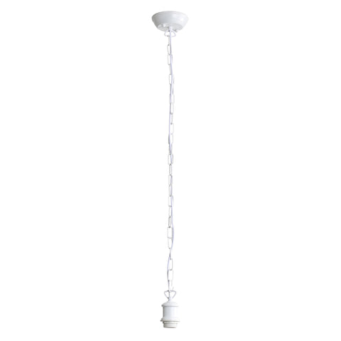 ALBANY 180cm White Cloth Cord with White Chain Suspension