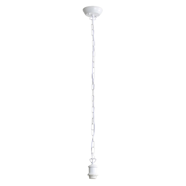 ALBANY 180cm White Cloth Cord with White Chain Suspension