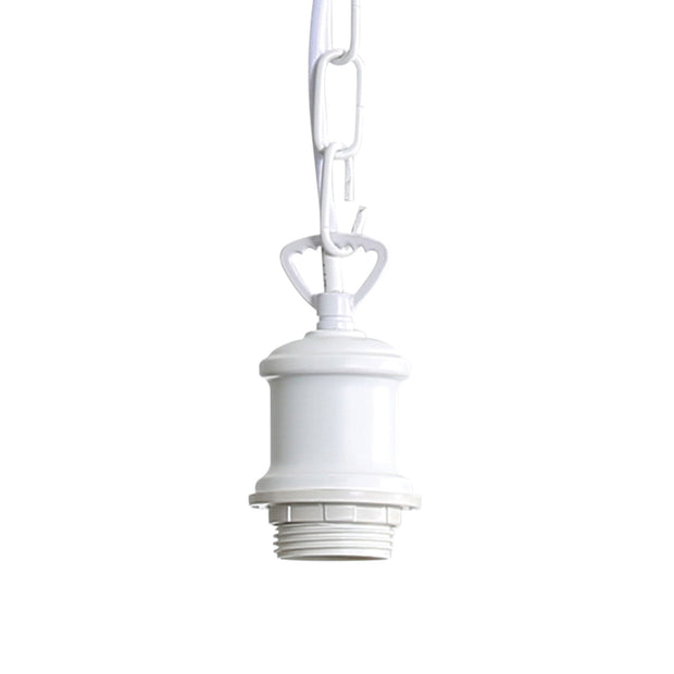 ALBANY 180cm White Cloth Cord with White Chain Suspension
