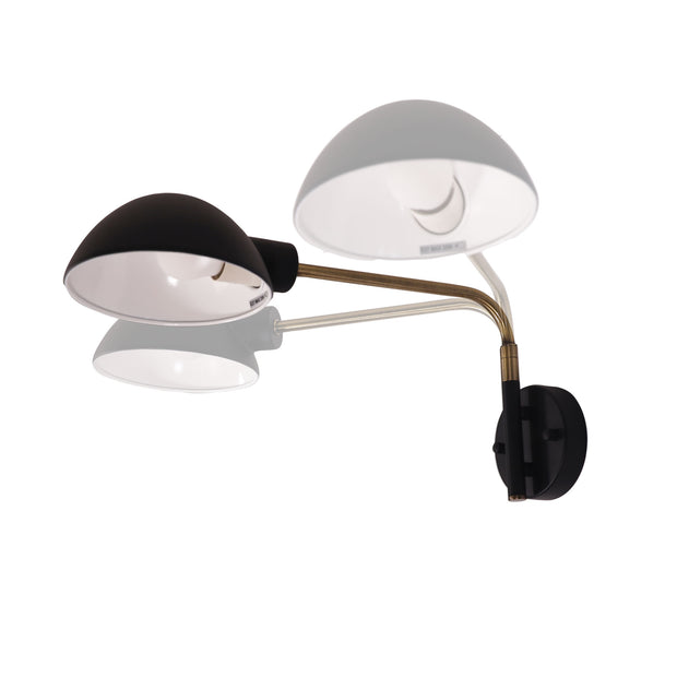 KLAS Black and Antique Brass Swing Arm E27 Wall Light