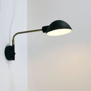 KLAS Black and Antique Brass Swing Arm E27 Wall Light