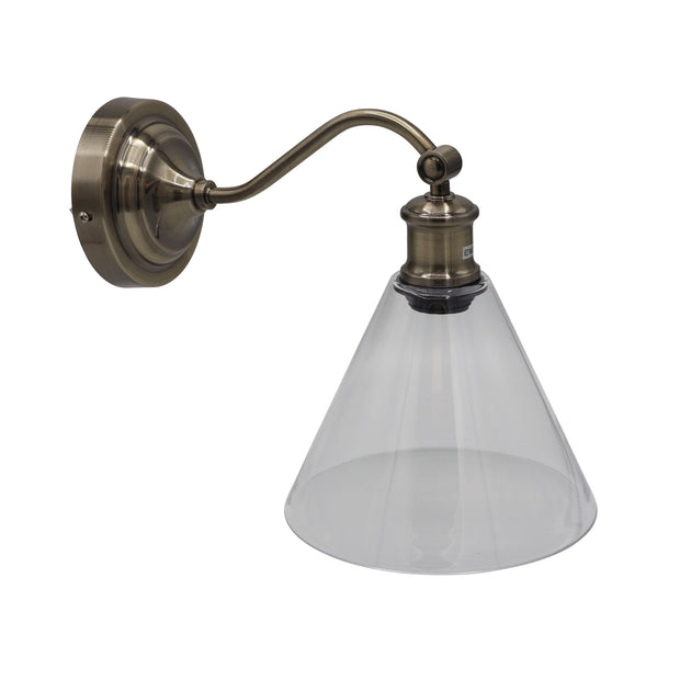 Abby Wall Light Antique Brass and Glass