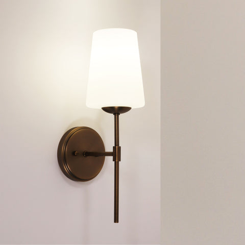 Kinbury Wall Light Bronze With Opal Matt Glass