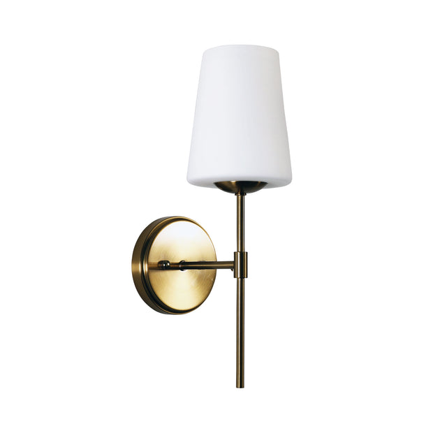 Kinbury Satin Brass/Opal wall Light E27