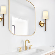 Kinbury Satin Brass/Opal wall Light E27