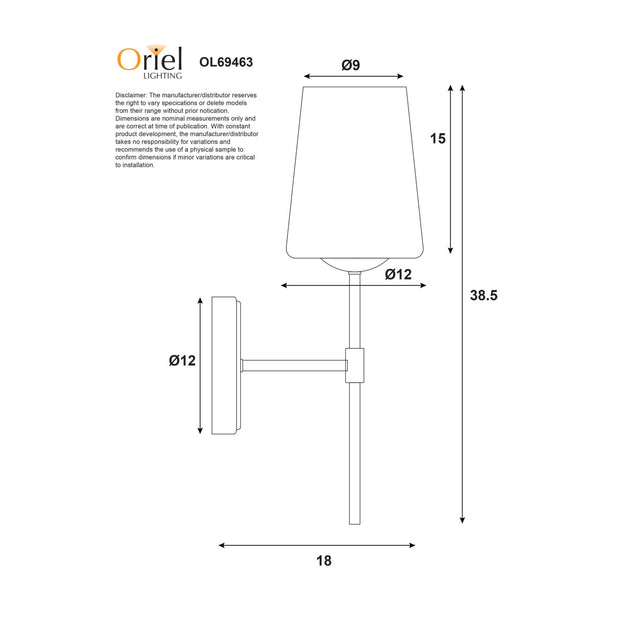 Kinbury Wall Light Bronze With Opal Matt Glass