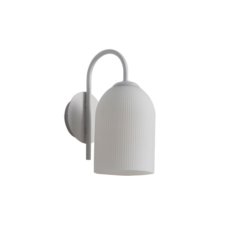 ARLEY White with Ribbed Opal Matt Glass E27 Wall Light