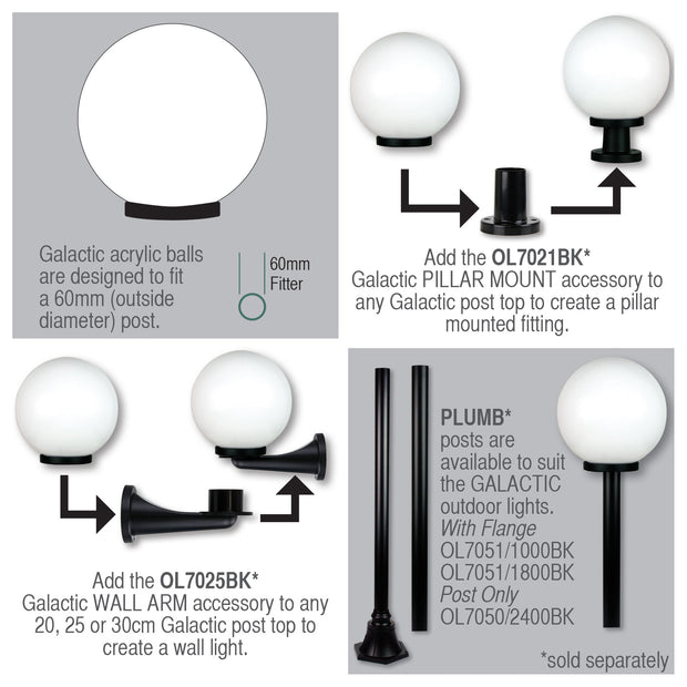 Galactic Wall Arm Accessory Black Acrylic