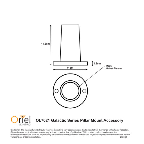 Galactic Pillar Mount Accessory Black Acrylic