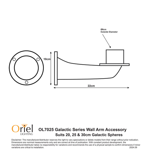 Galactic Wall Arm Accessory Black Acrylic