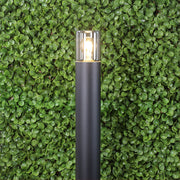Wanaka Black with Mirror Smoke Glass 80cm IP65 E27 Bollard Light