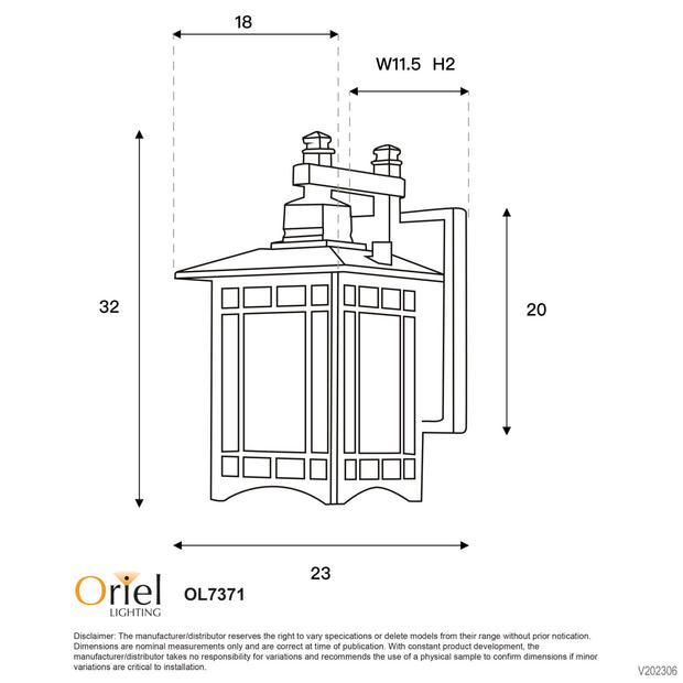 Horsham IP44 Lantern Style Light Black