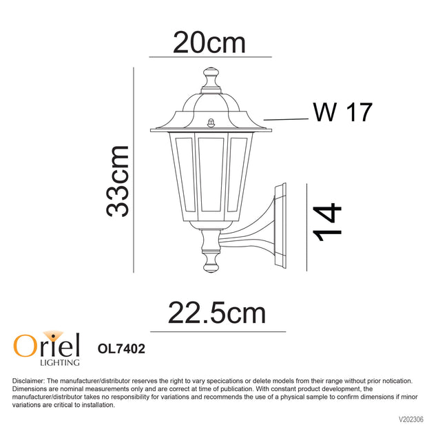 Ascot Up Facing Traditional IP44 Coach Light White