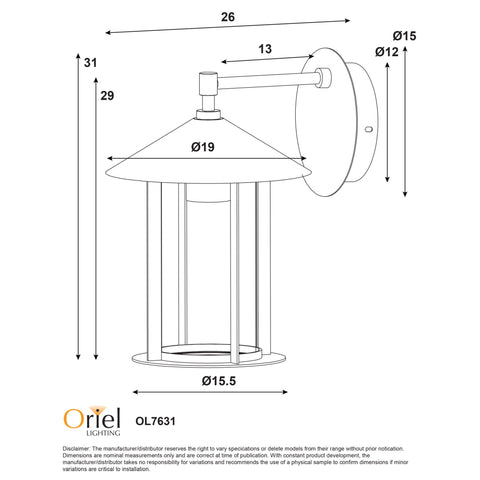 Holford IP44 Exterior Coach Light White