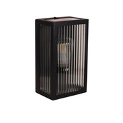 Chicago Reeded Glass IP44 Exterior Light Black