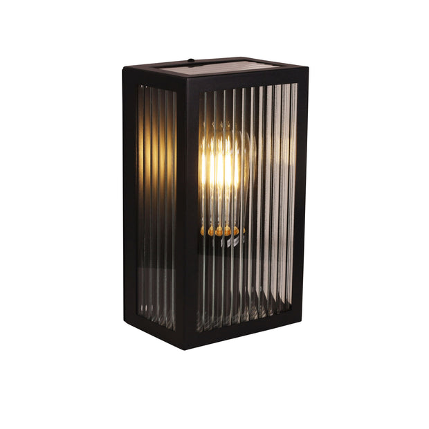 Chicago Reeded Glass IP44 Exterior Light Black