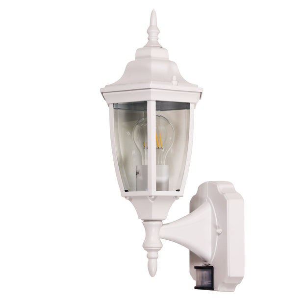 Highgate Up Facing IP44 Coach Light with Sensor White