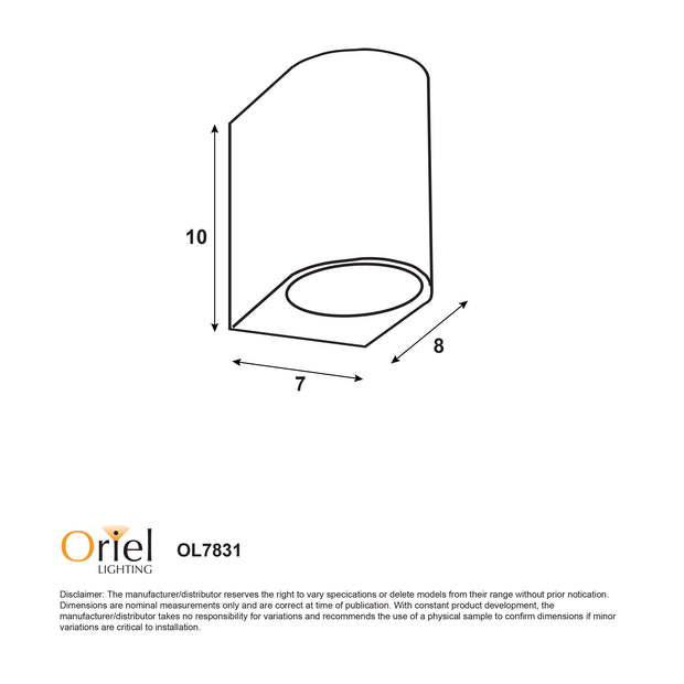 HERA Black IP54 GU10 Down Only Wall Light