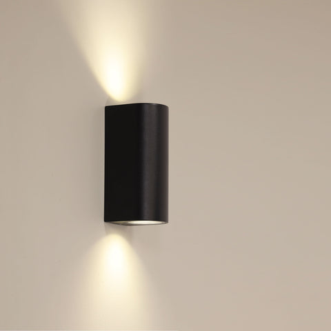 HERA Black IP54 GU10 Up and Down Wall Light