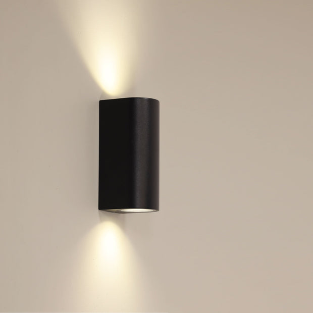 HERA Black IP54 GU10 Up and Down Wall Light