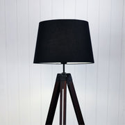 Trevi Floor Lamp Walnut with Black Shade