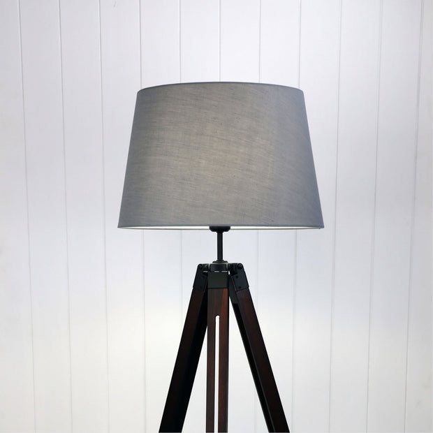 Trevi Floor Lamp Walnut with Grey Shade