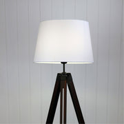 Trevi Floor Lamp Walnut with White Shade