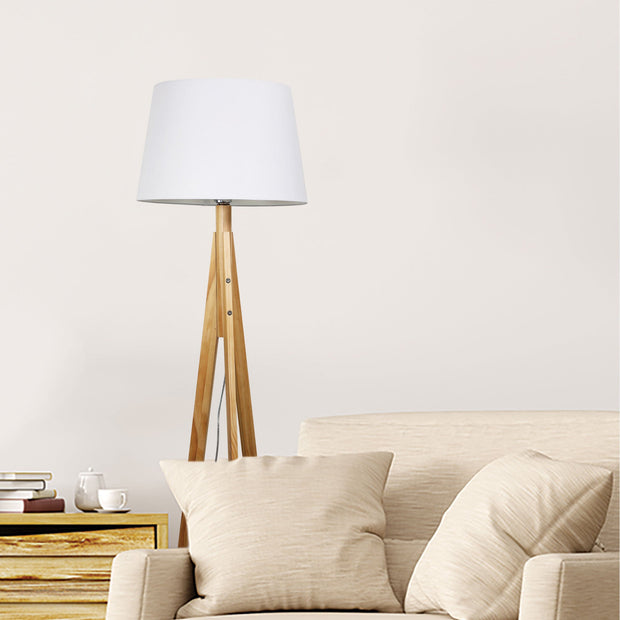Stabb Floor Lamp Natural with White Shade