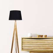 Stabb Floor Lamp Natural with Black Shade