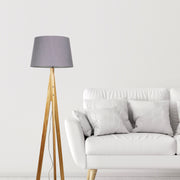 Stabb Floor Lamp Natural with Grey Shade