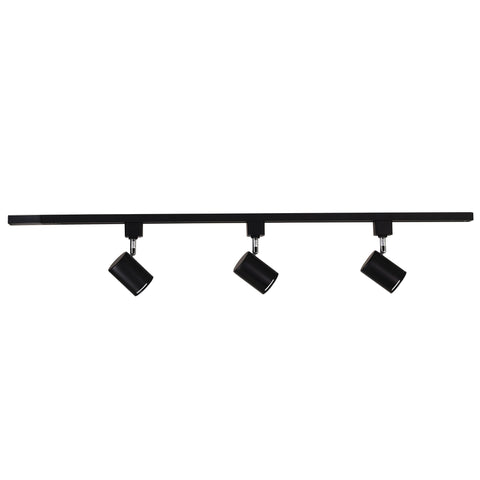 Baril 1m Track with 3x7w LED GU10 Black Track Heads Single Circuit Kit