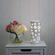 Dianna Flower White Ceramic Lamp