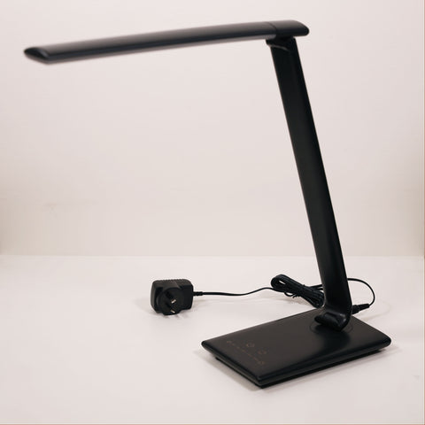 Luke LED Black Desk Lamp Touch Dim USB Port