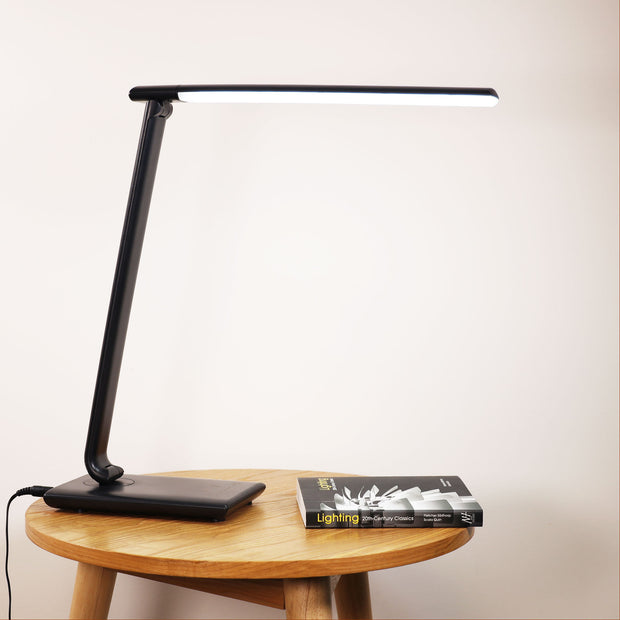 Luke LED Black Desk Lamp Touch Dim USB Port