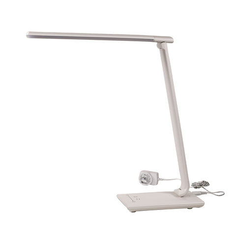 Luke LED White Desk Lamp Touch Dim USB Port